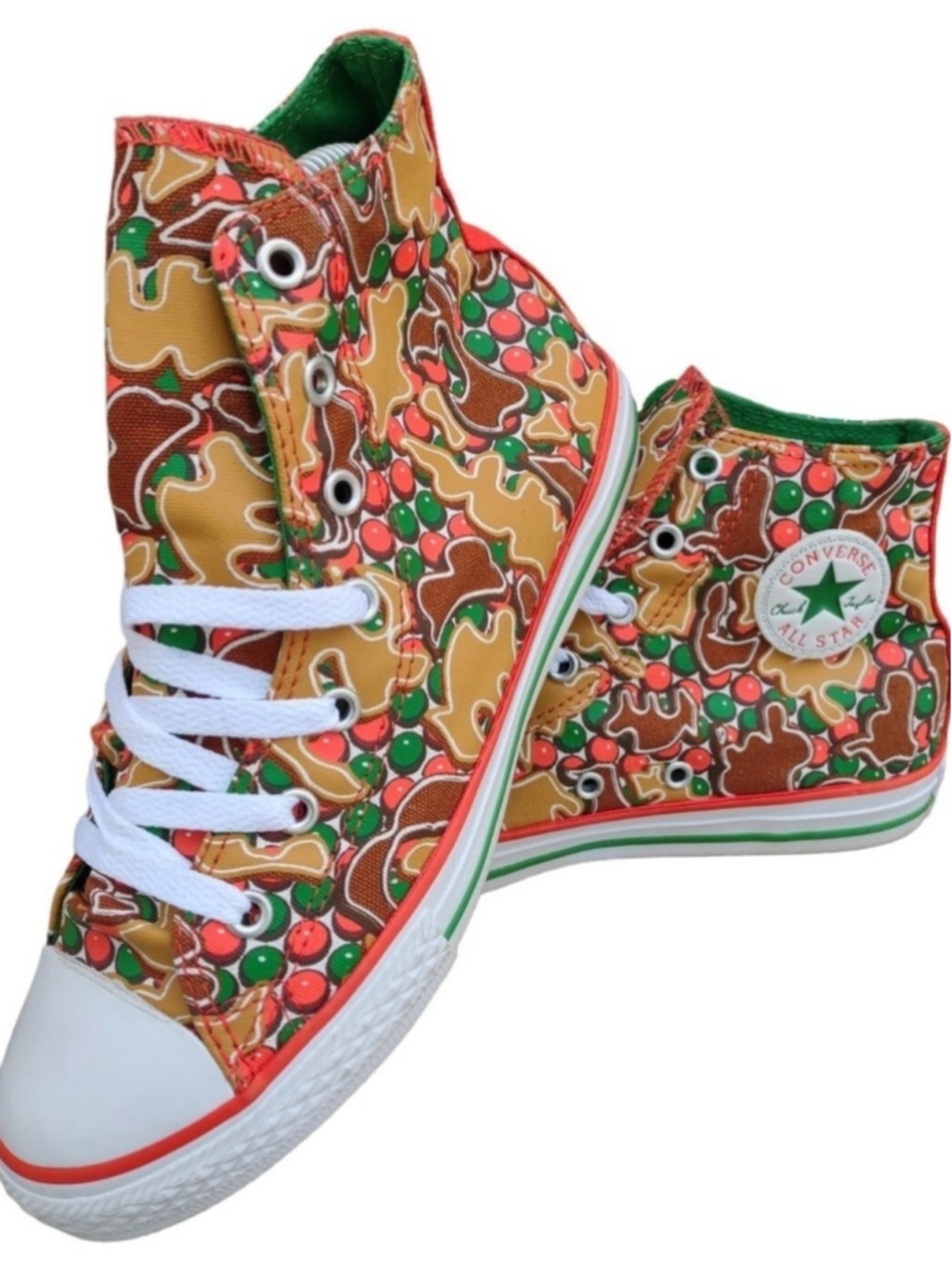 Converse Chuck Taylor All Star Christmas Red Green Canvas Shoes Size 5 Youth